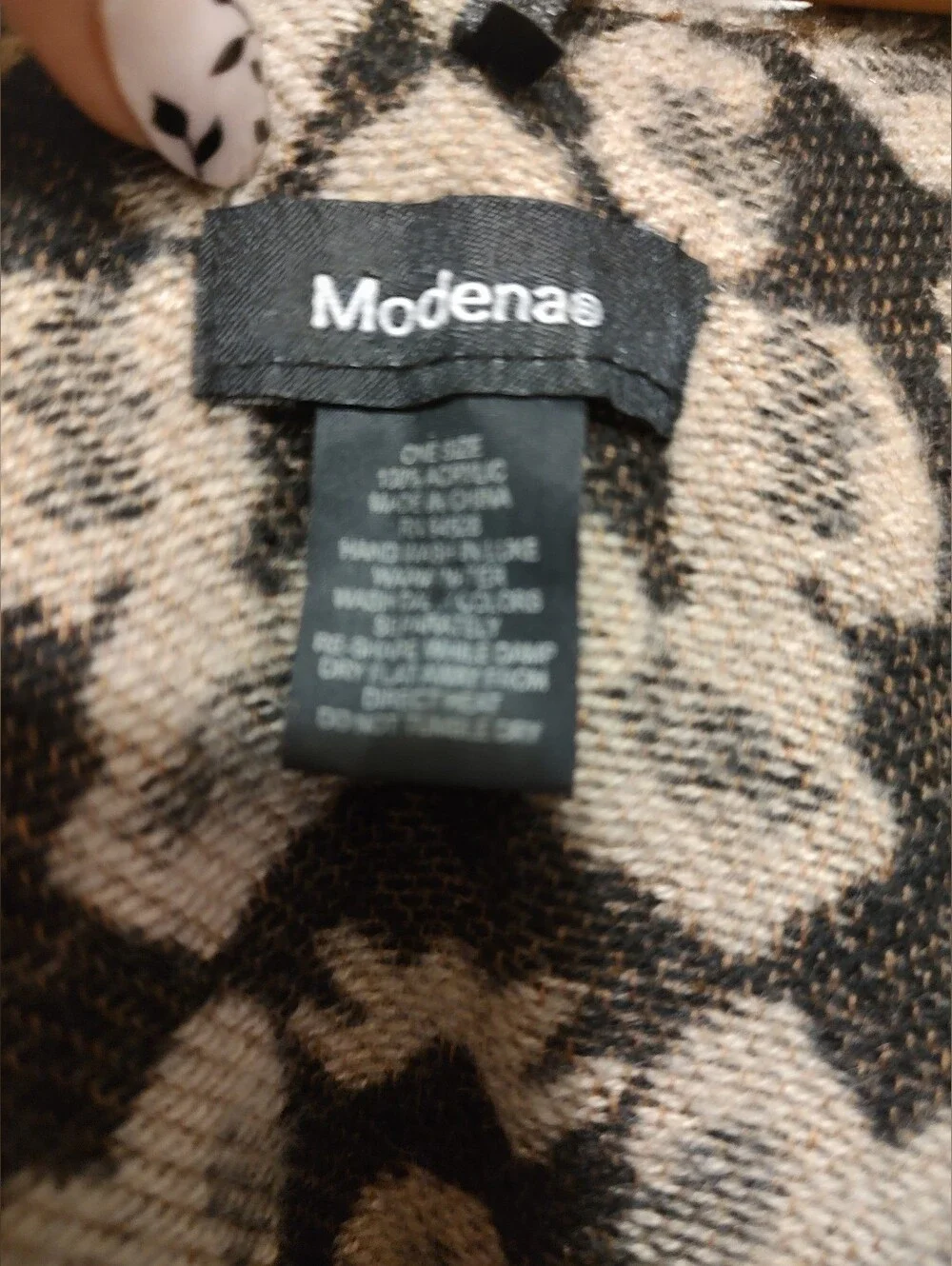 Leopard Print Wrap Poncho - Beige & Black